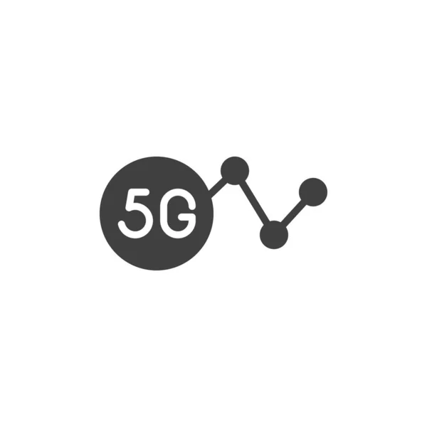 5G网络技术矢量图标 填写了移动概念和网页设计的平面标志 5G无线互联网连接字形图标 标识插图 矢量图形 — 图库矢量图片