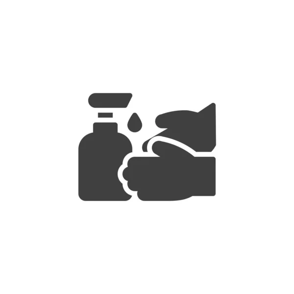 Icona Vettore Bottiglia Disinfettante Mano Segno Piatto Riempito Concetto Mobile — Vettoriale Stock