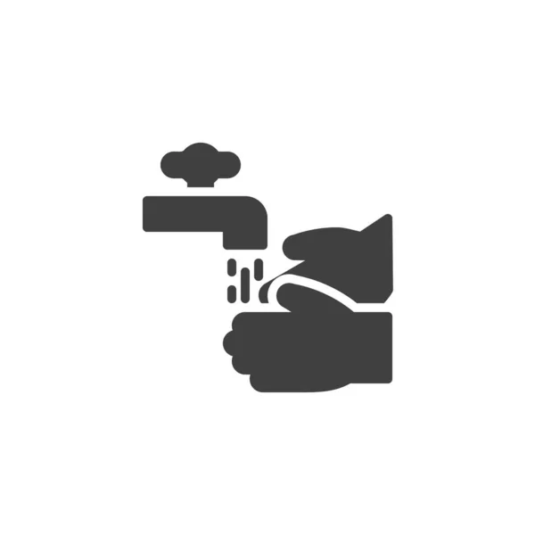 Lave Ícone Vetor Mãos Sinal Plano Cheio Para Conceito Móvel — Vetor de Stock