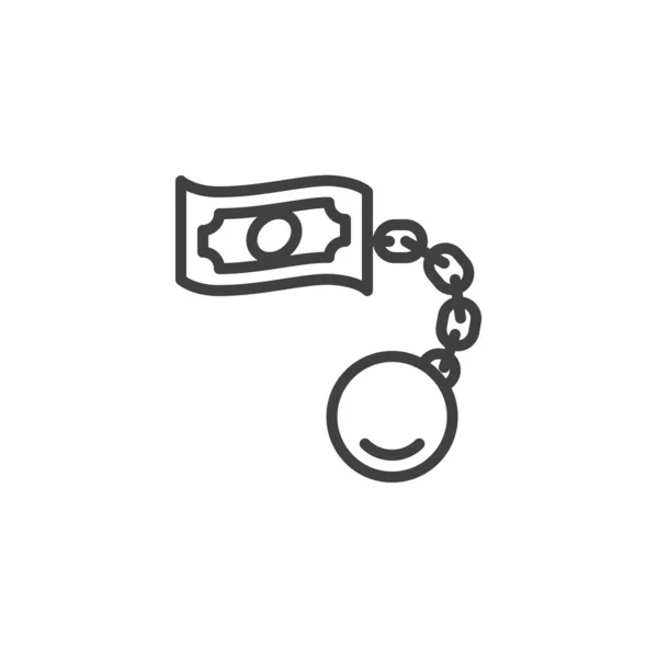 Money Crisis Kettlebell Line Icon Linear Style Sign Mobile Concept — Stock Vector