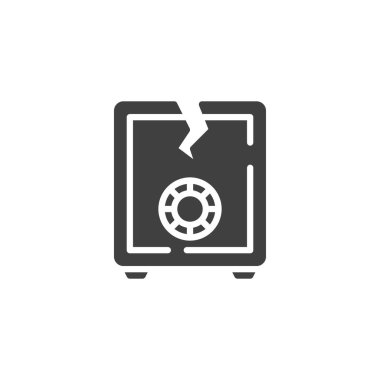 Kırık banka güvenli vektör simgesi