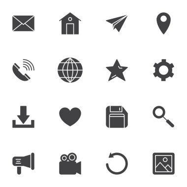 Web temel vektör simgeleri ayarlandı