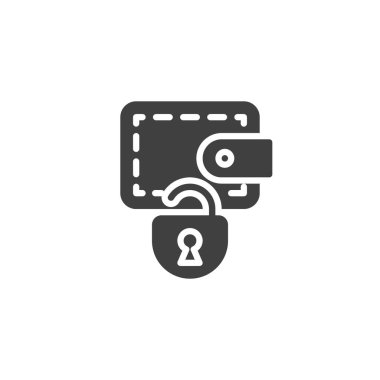 Para cüzdanı kilit vektör simgesi