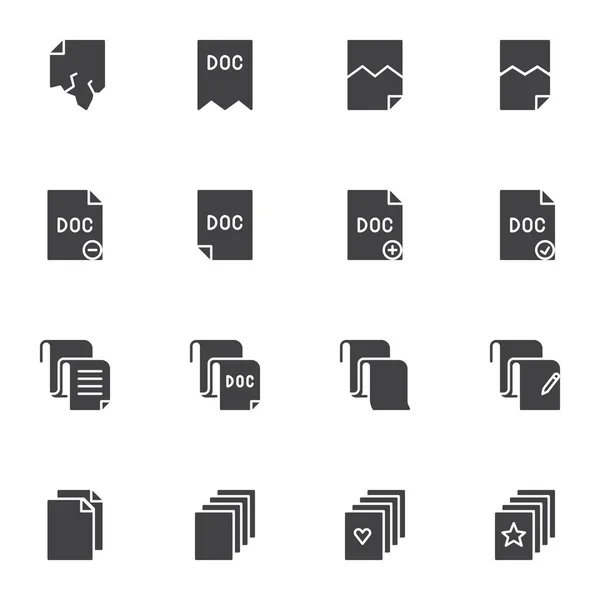 Fichiers de documents vectoriels icônes ensemble — Image vectorielle