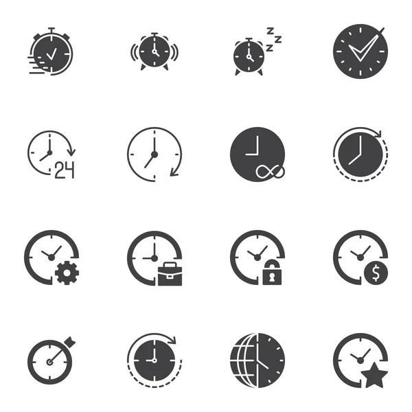 Conjunto de iconos vectoriales de tiempo y reloj — Vector de stock