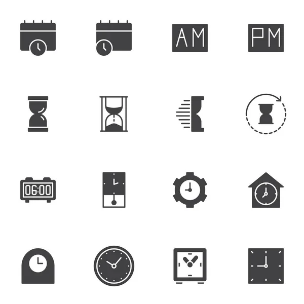 Tiempo vector iconos conjunto — Vector de stock