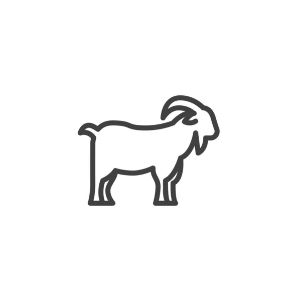 Goat Farm Animal Line Icon Linear Style Sign Mobile Concept — Stock Vector