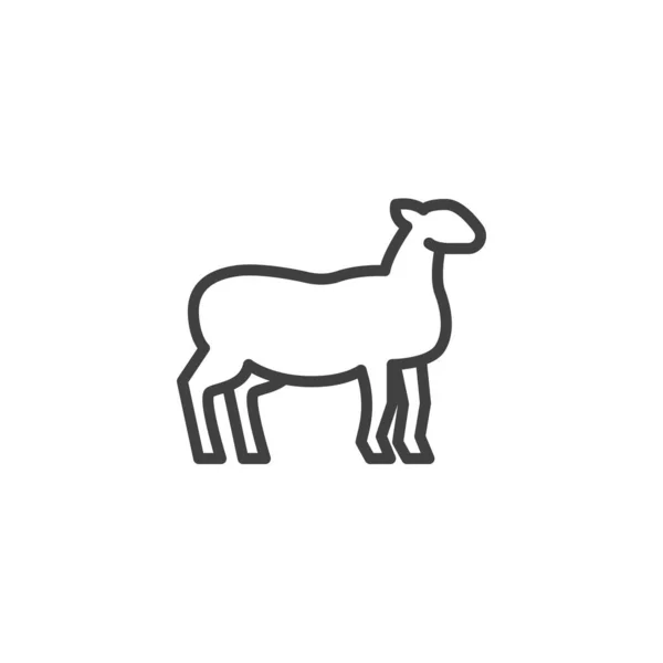Sheep Farm Animal Line Icon Linear Style Sign Mobile Concept — Stock Vector