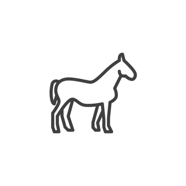 Cheval Ferme Animal Ligne Icône Signe Style Linéaire Pour Concept — Image vectorielle
