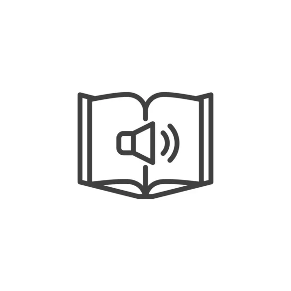 Icono Línea Audio Libro Signo Estilo Lineal Para Concepto Móvil — Vector de stock