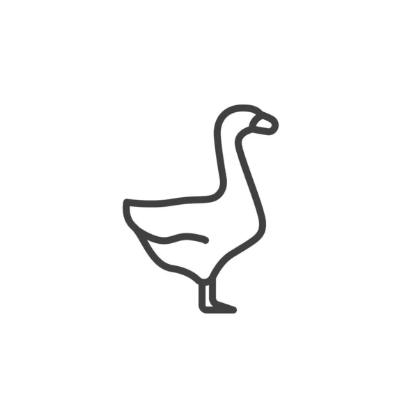 Goose Farm Animal Line Icon Linear Style Sign Mobile Concept — Stock Vector