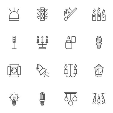 Işıklar, lamba hattı simgeleri ayarlandı