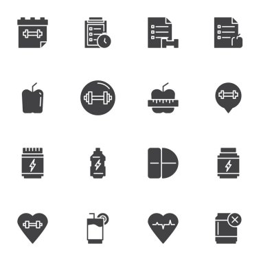 Sağlıklı yaşam biçimi vektör simgeleri belirlendi