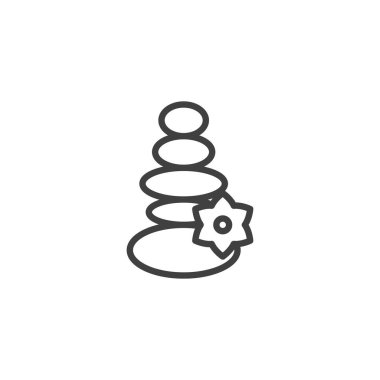 Çiçek çizgisi simgesi olan spa taşları