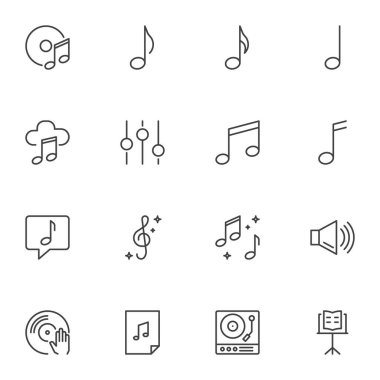 Ses, müzik çizgisi simgeleri ayarlandı