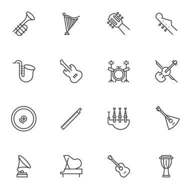 Müzik aletleri satır simgeleri ayarlandı