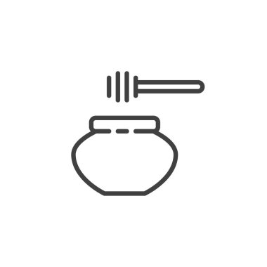 Bal kavanozu ve dipper çizgi simgesi