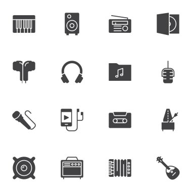 Müzik, ses vektörü simgeleri ayarlandı