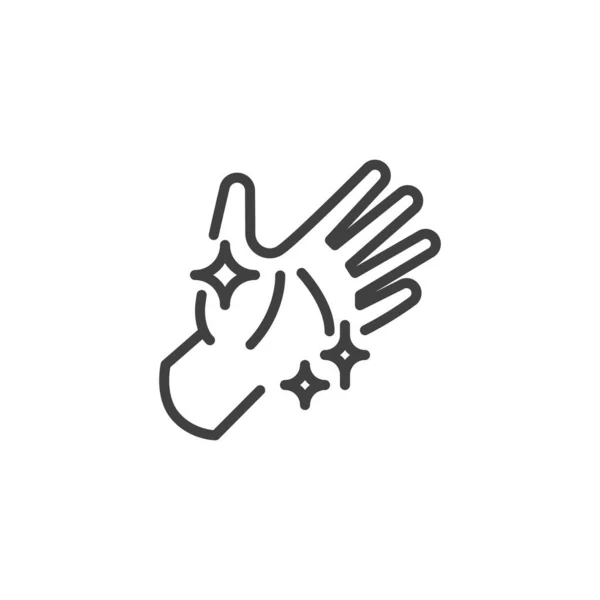 Schone handen lijn pictogram — Stockvector