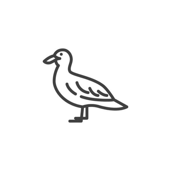 Sea gull line icon — Stock Vector