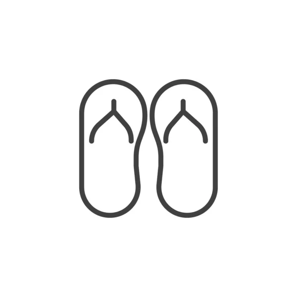 Flip flops icono de línea — Vector de stock