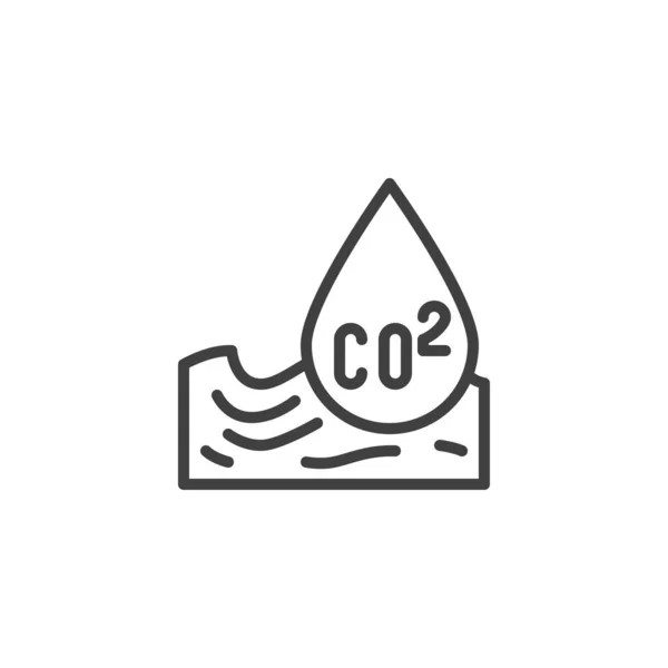 CO2 water pollution line icon — Stock Vector