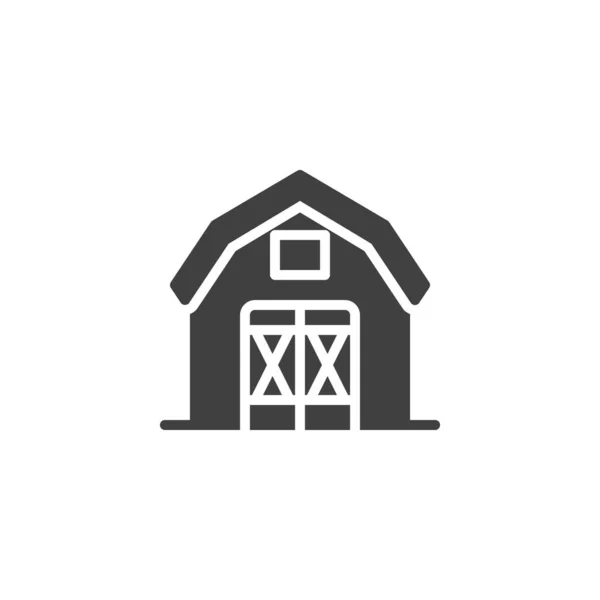 Farm Barn Warehouse Vector Icon Filled Flat Sign Mobile Concept — Stock Vector