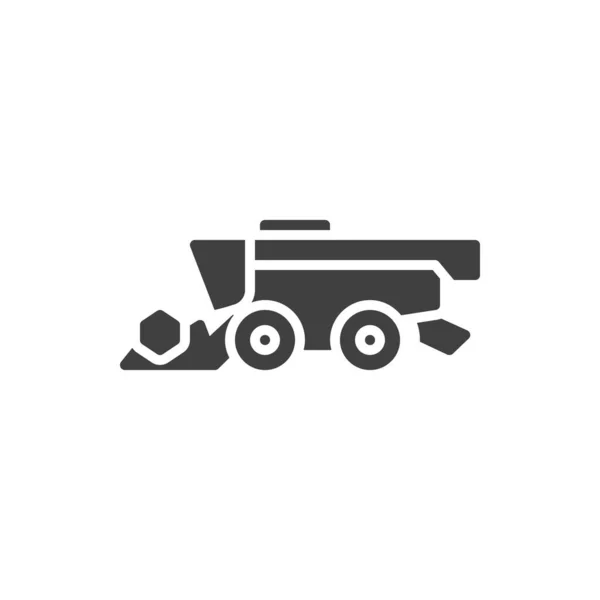 Combine Harvester Vector Icon Filled Flat Sign Mobile Concept Web — Stock Vector