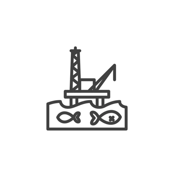 Icona della linea di inquinamento idrico dell'industria petrolifera — Vettoriale Stock