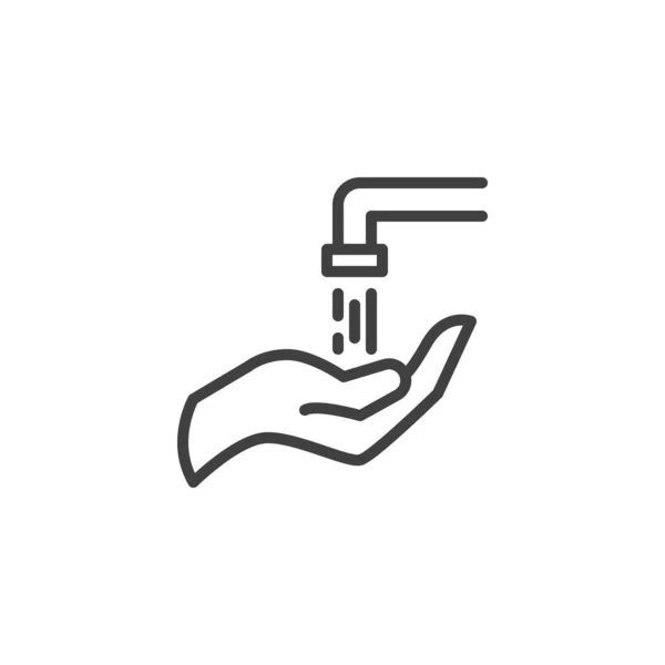 Lavar mãos ícone de linha — Vetor de Stock