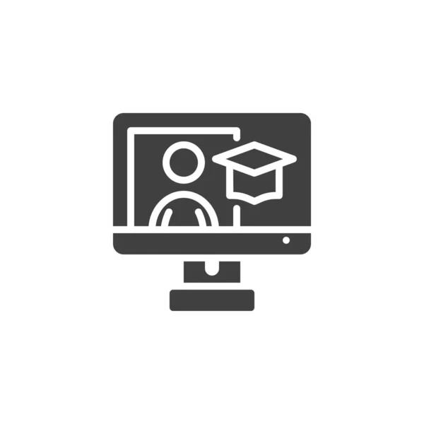 Online academic course vector icon — Stock Vector
