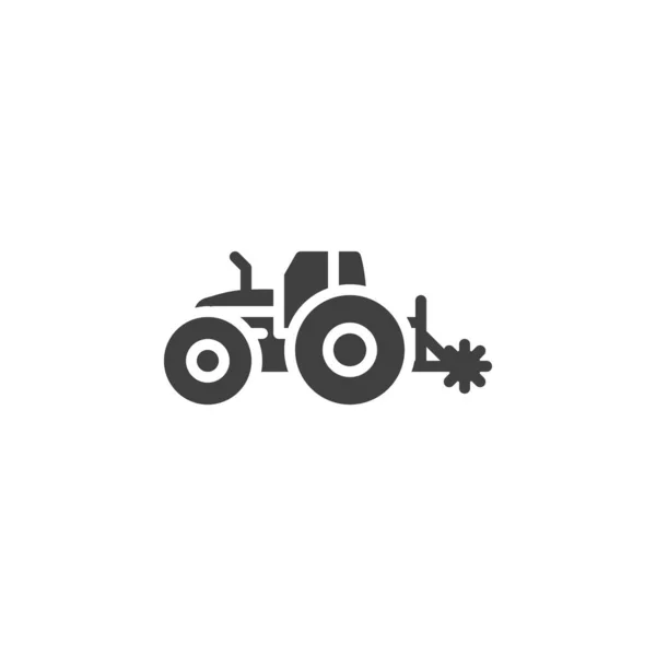 培养拖拉机矢量图标 填写了移动概念和网页设计的平面标志 农业拖拉机象形文字 标识插图 矢量图形 — 图库矢量图片