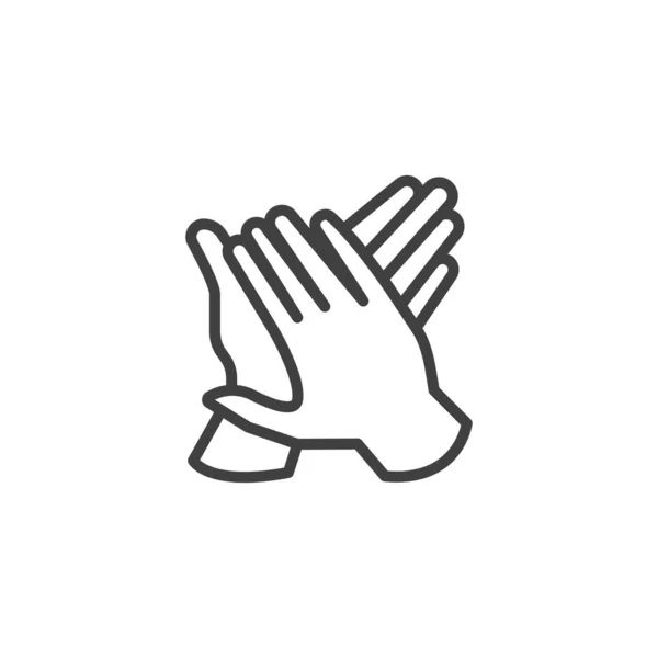 Händerna tvätt steg linje ikon — Stock vektor