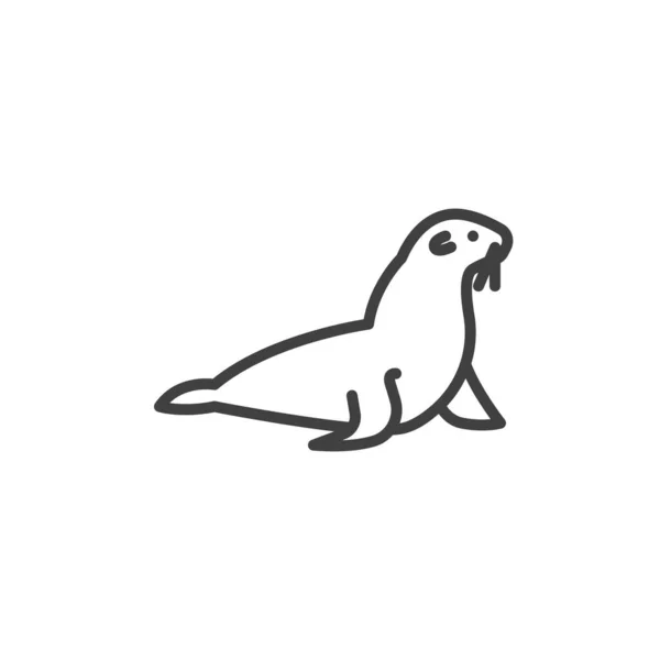 Sea lion line icon — Stock Vector