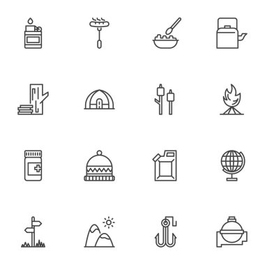 Kamp tatilleri, satır simgeleri ayarlandı