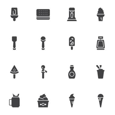 Dondurma menü vektör simgeleri ayarlandı