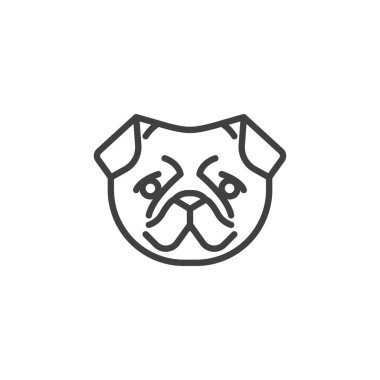 Pug köpek yüz çizgisi simgesi