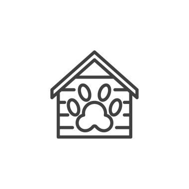 Evcil hayvan evi çizgisi simgesi