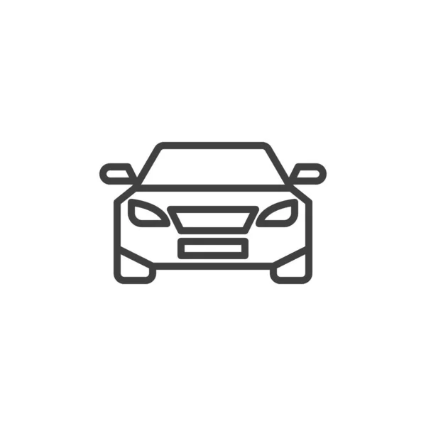 Coche, icono de la línea de vista frontal — Vector de stock