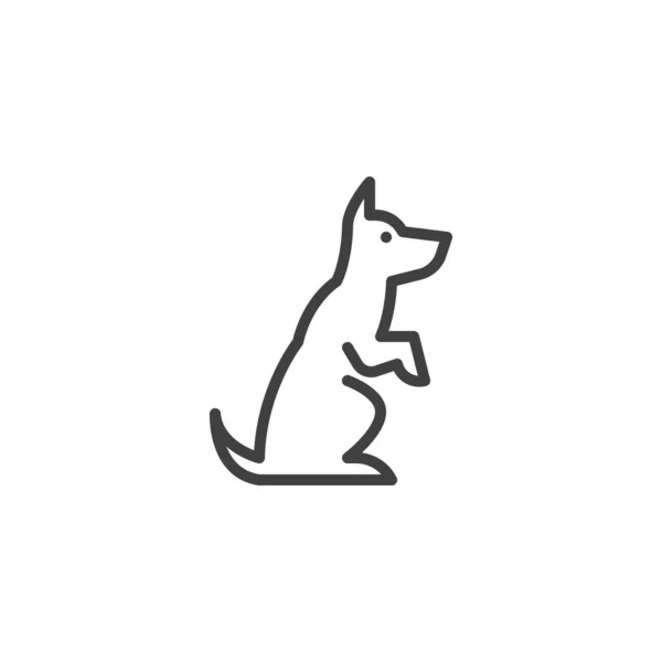 Icône de ligne d'entraînement chien — Image vectorielle