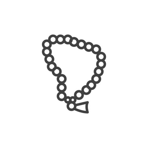 Rosary beads line icon — Stock Vector