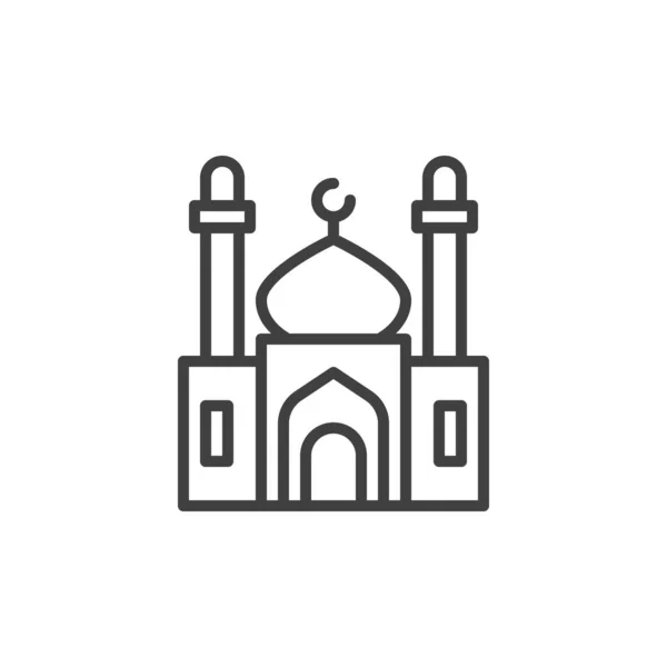 Icono de línea de mezquita islámica — Vector de stock