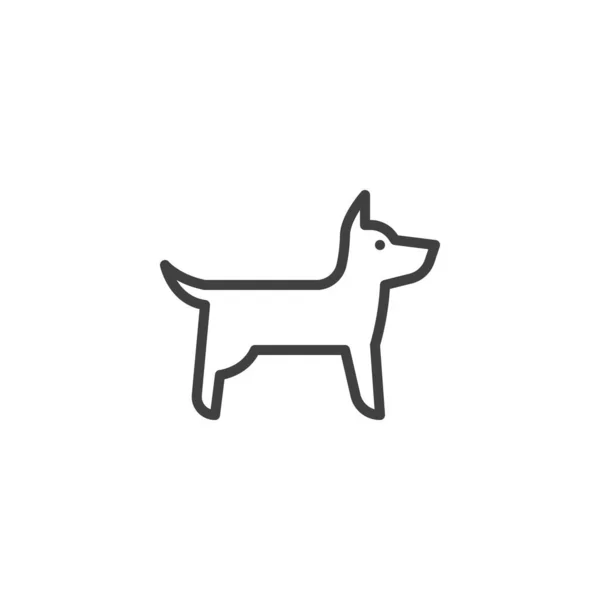 Hund Seitenansicht Linie Symbol — Stockvektor