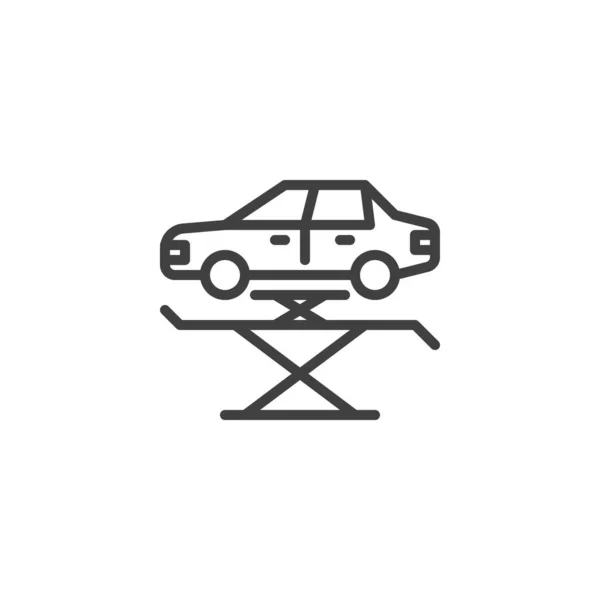 Значок лінії підйому автомобіля — стоковий вектор