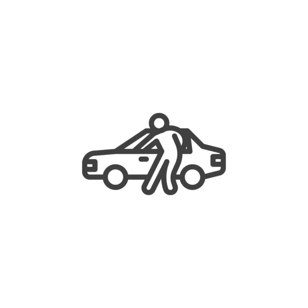 Araba hırsızı, araba hırsızlığı simgesi — Stok Vektör