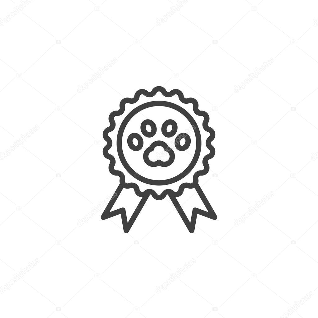 Pets award line icon