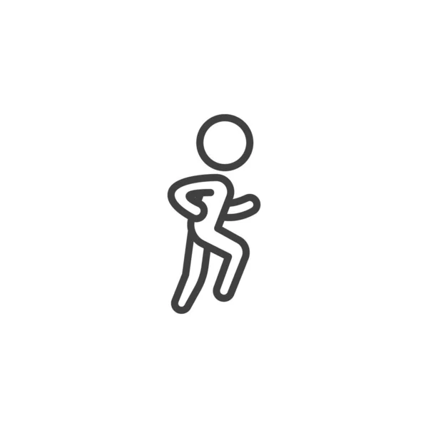 Jogginglöpning linje ikon — Stock vektor