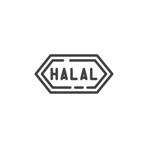 Icono de línea de etiqueta de productos alimenticios Halal — Archivo Imágenes Vectoriales