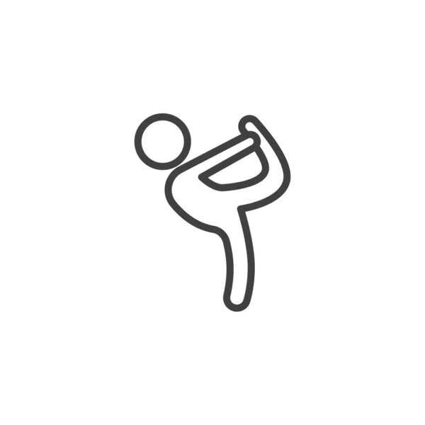 Man stretching leg line icon — Stock Vector