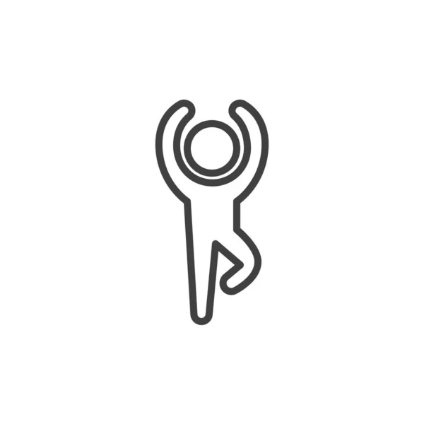 Balance yoga position line icon — Stock Vector